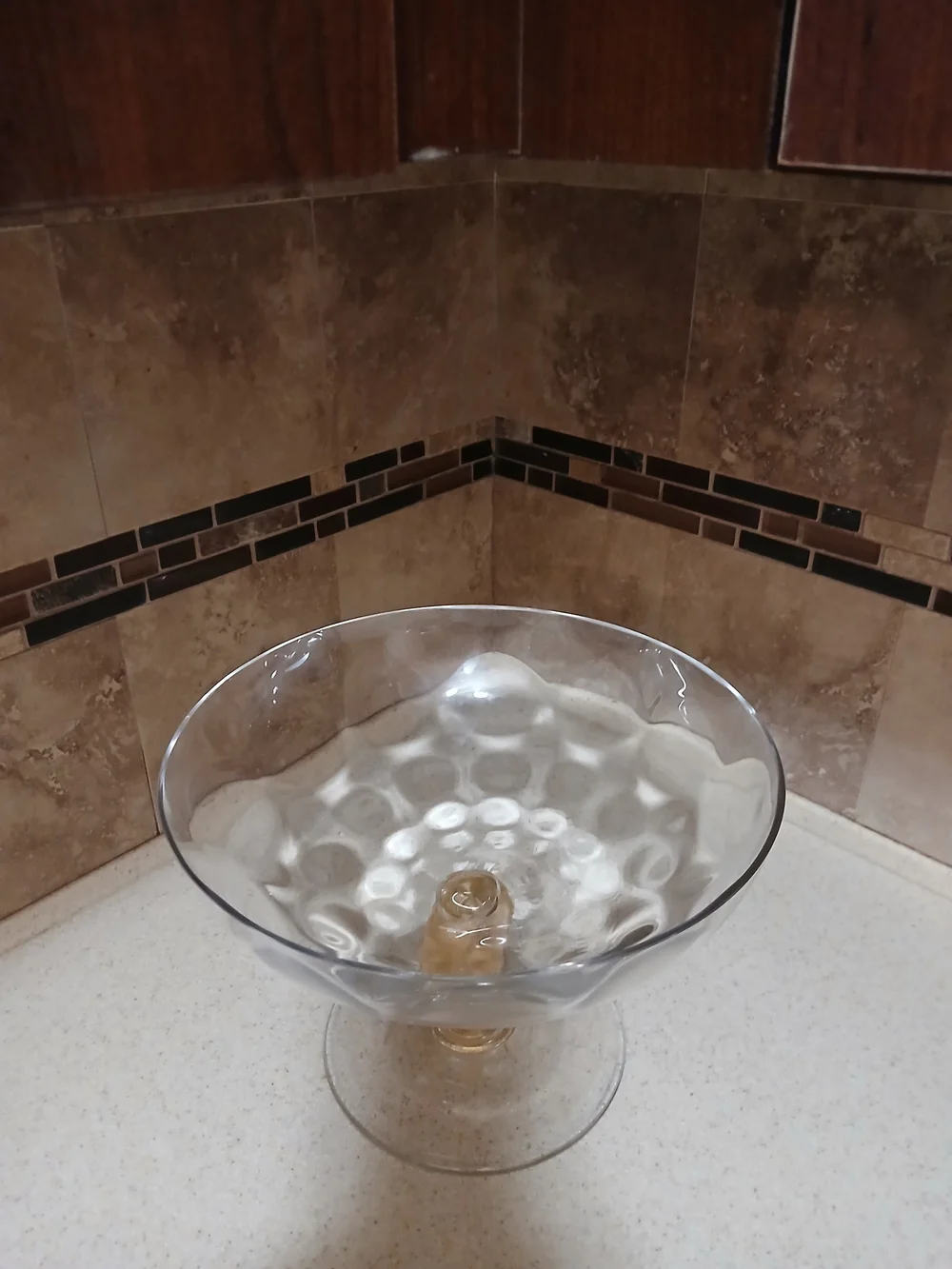 Studio-Crafted Art Glass Bowl With Gold-Infused.